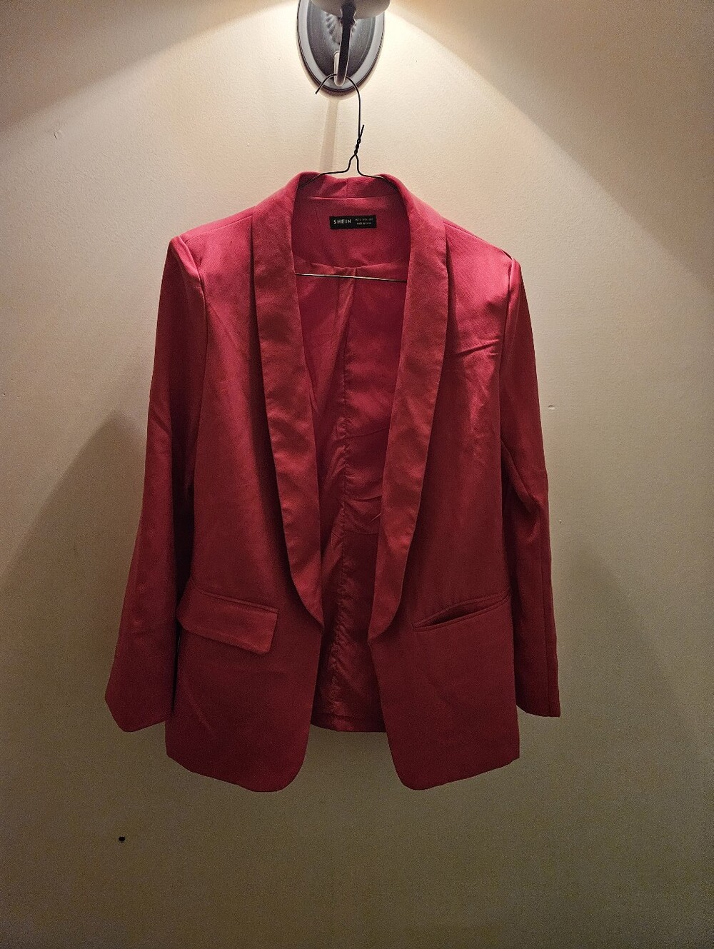 SHEIN Pink Shawl Collar Blazer